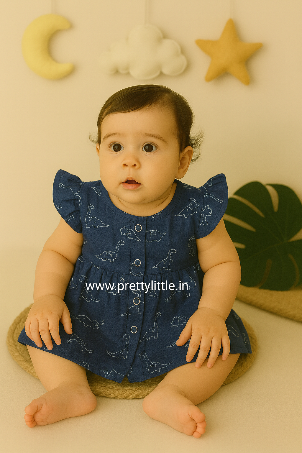 Pretty Little cloud Muslin Baby Frock | 0–2 Years | Soft & Breathable