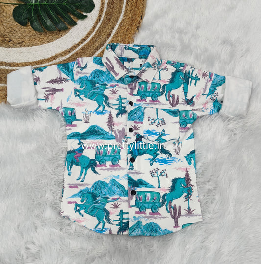 Boys’ Stylish Lycra Shirt – Imported Fabric | Sizes 20–28 | Diwali 2025