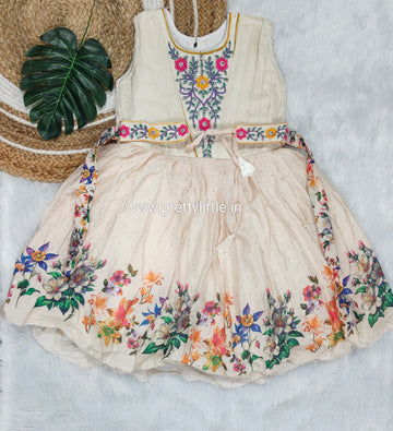 Pretty Little white Floral Princess Frock – Pongal 2026 Collection
