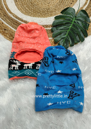 Combo Winter Knit Face Cover Cap – Cartoon Design (best 2 dispatched)