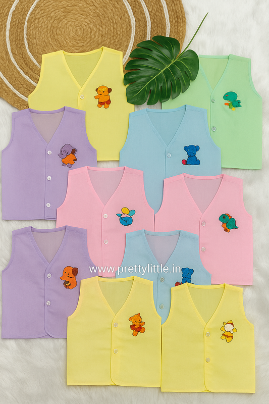 Combo Pack of cotton colour button Jablas for Babies (0-8m)