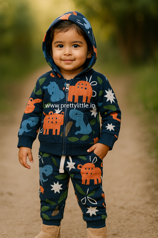 Baby Winter Hoodie Set – Warm Quilted Fabric | 9 Months to 3 Years |