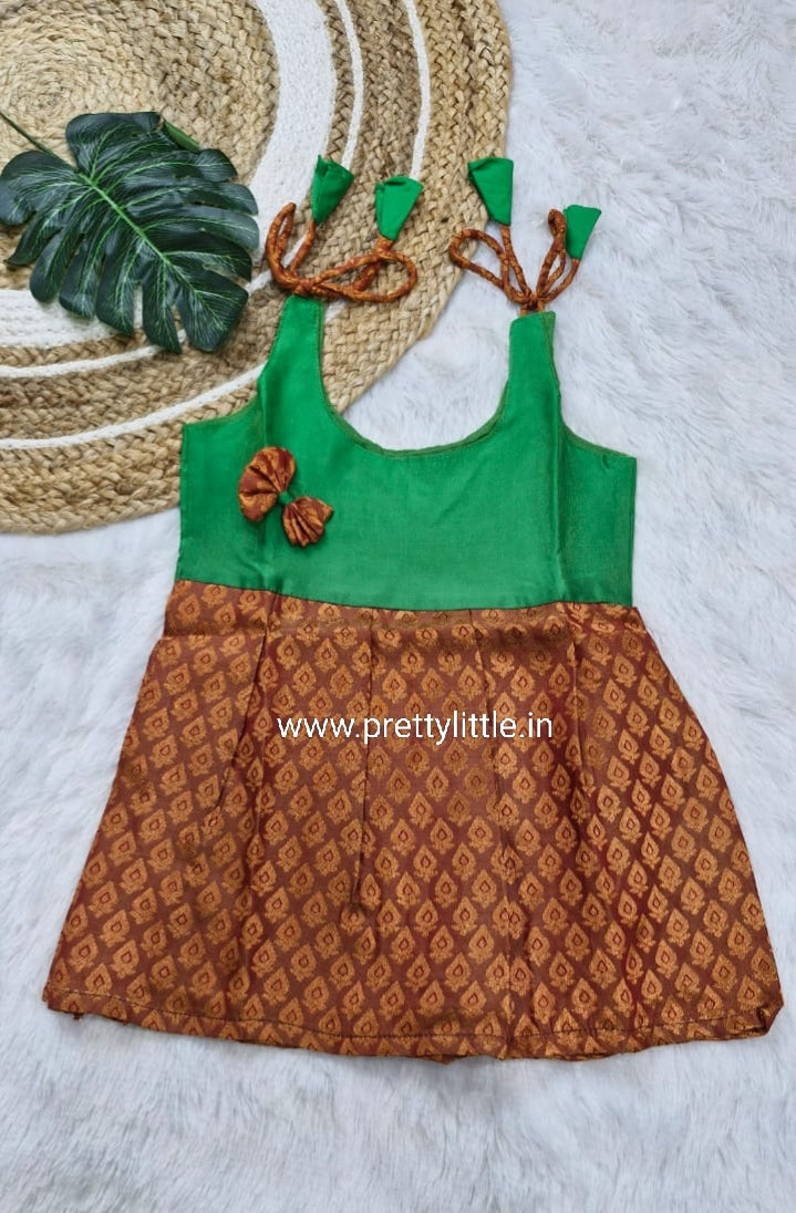 Pongal Cute Baby pattu Frock (6-12M)