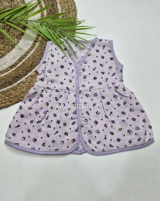(Any 5) Combo Pack of Muslin soft Frocks for Babies sleeveless (0-8 month)