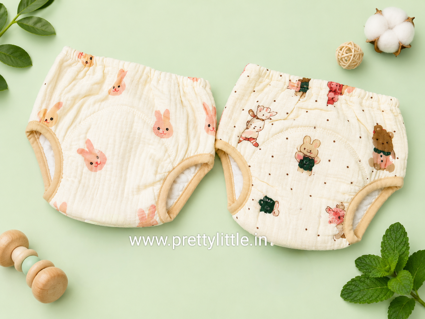 Muslin Padded Underwear for Babies | Reusable Potty Training Pants | 100% Muslin Cotton ( any one dispatched)