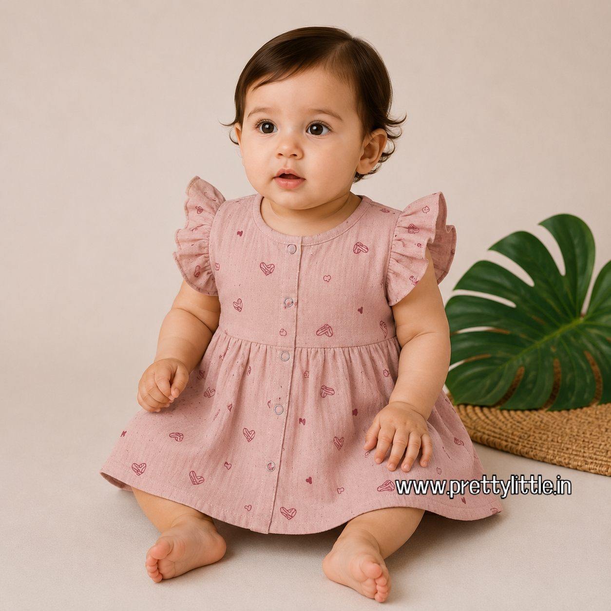 Pretty Little cloud Muslin Baby Frock | 0–2 Years | Soft & Breathable