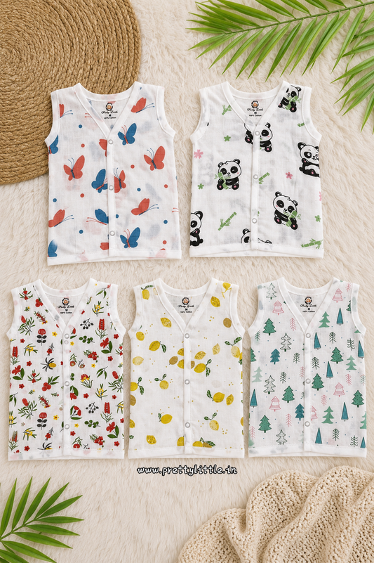 Combo Pack Panda and friends Muslin Jablas for Babies ( Pack of 5)