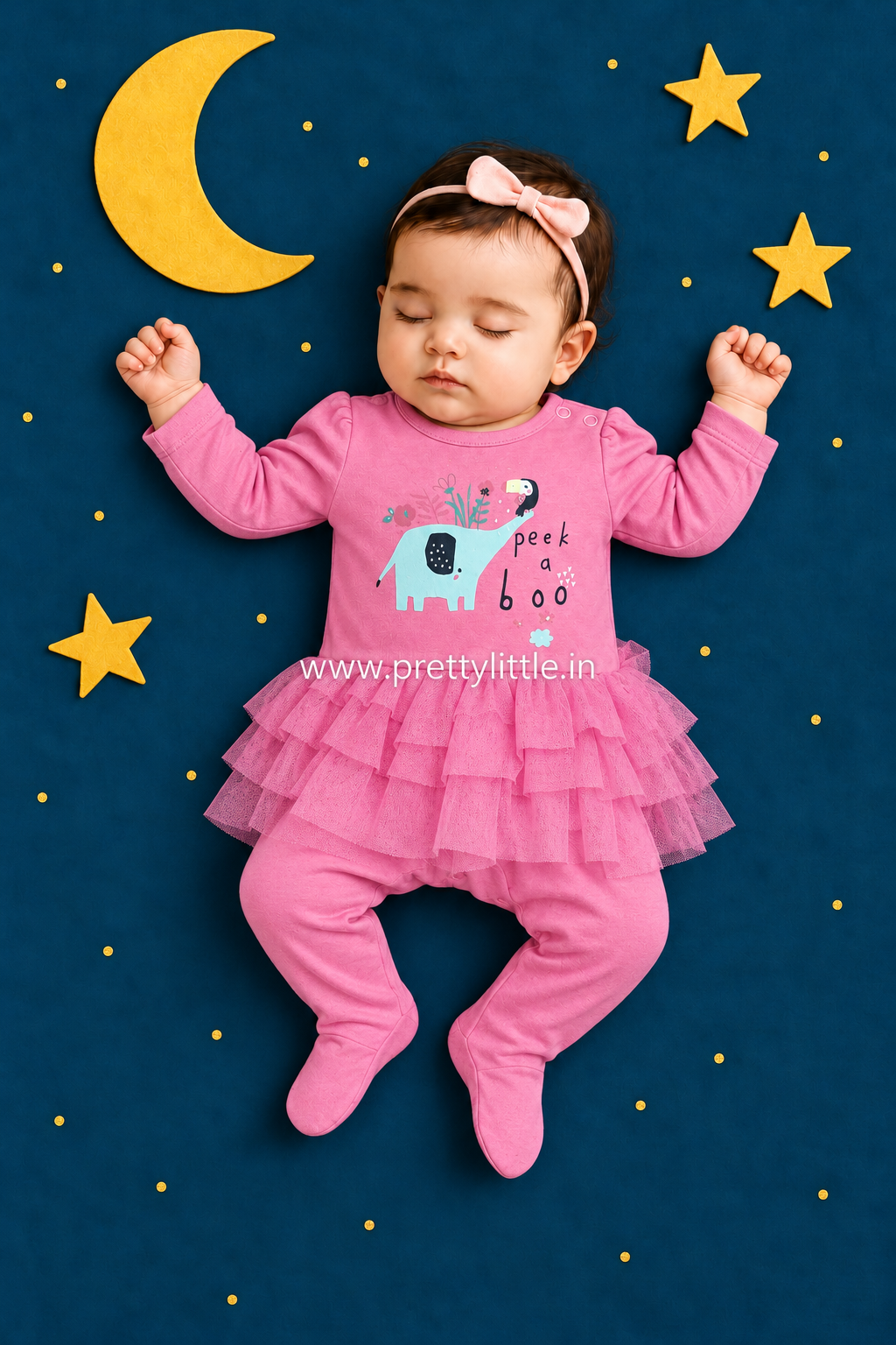 Peekaboo Tutu Footed Romper β 0β3 Months