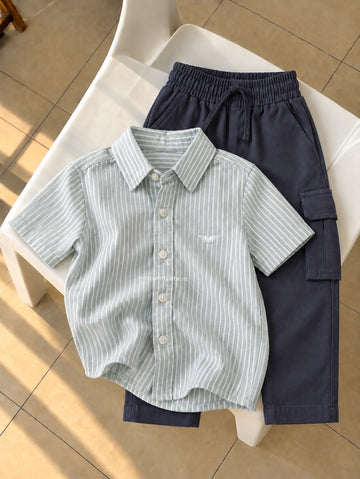 |Charming Stripes Boys’ Shirt & Trouser Set |1-7 year