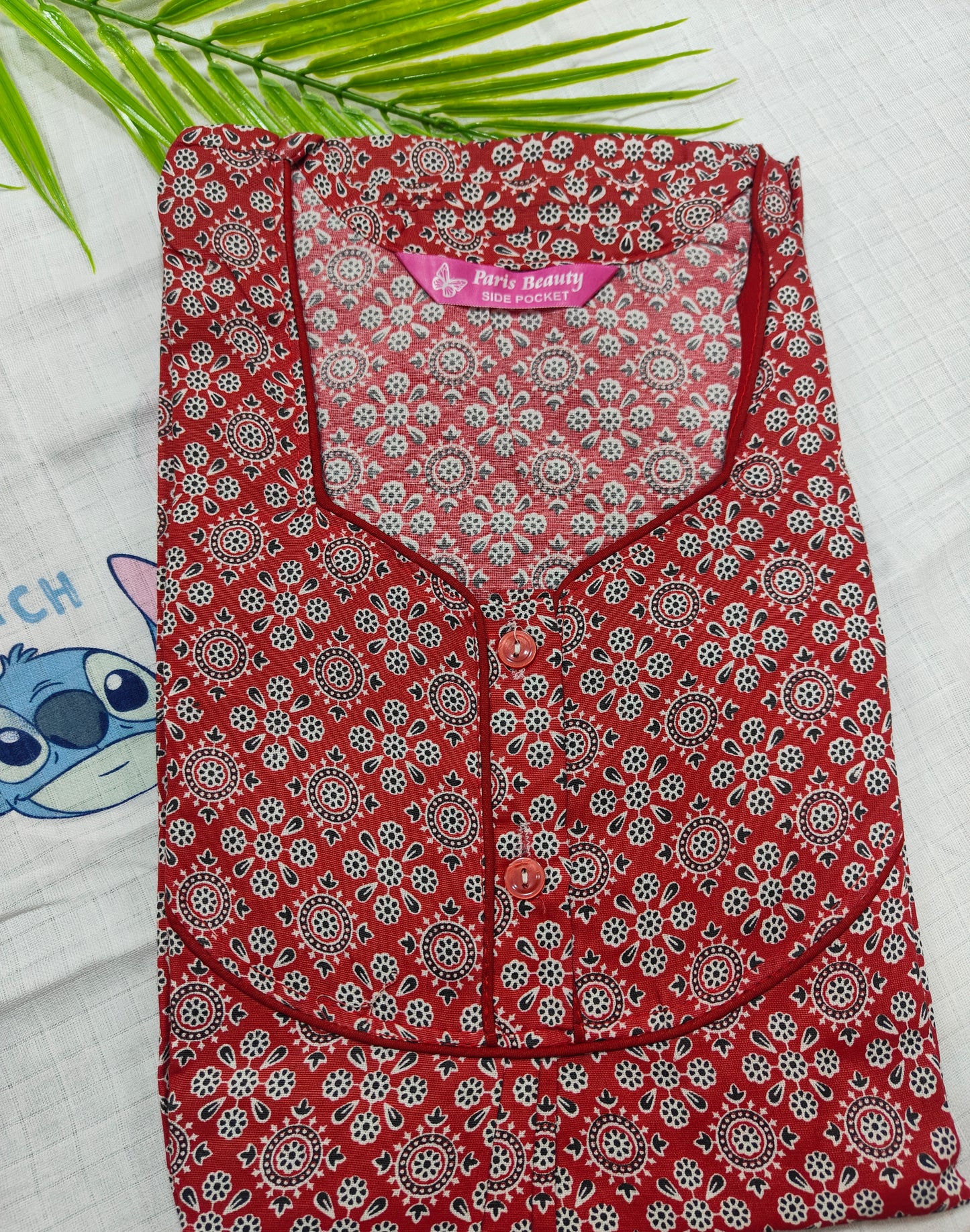 Combo Pack of 2 Printed Nighties with Side Pockets - Free Size (Up to XXL)