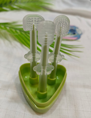 Soft Silicone Baby Oral Care 3-Piece Set - Perfect for Teething & Gum Care