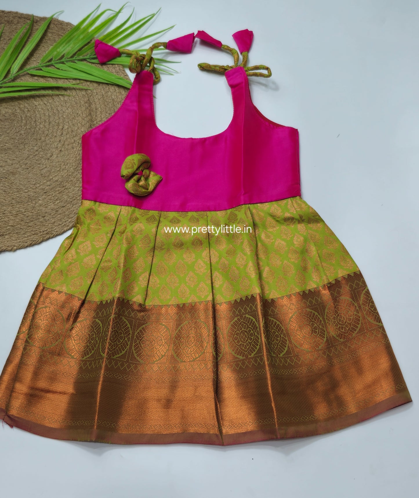 Pongal Cute Baby pattu Frock (6-12M)