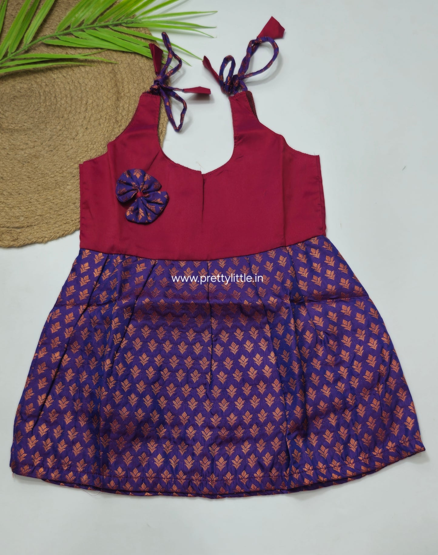 Pongal Cute Baby pattu Frock (6-12M)