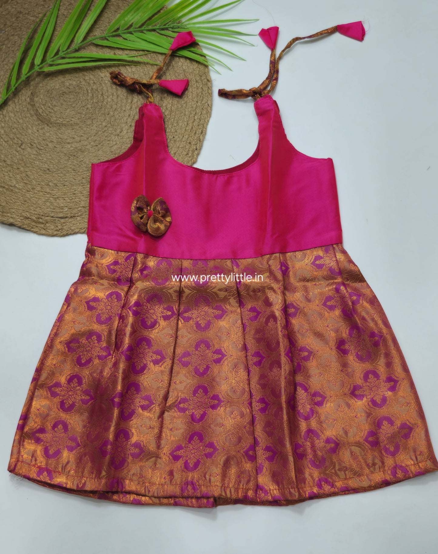 Pongal Cute Baby pattu Frock (6-12M)