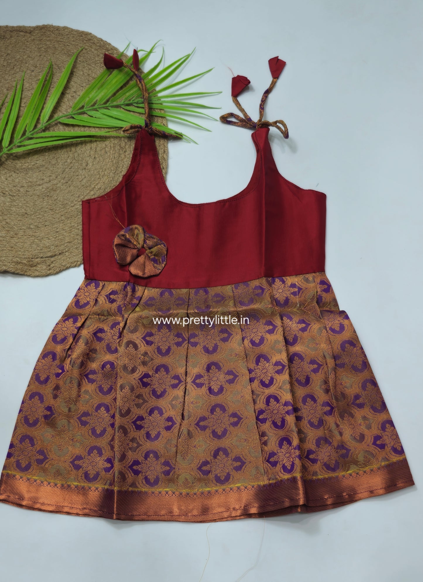 Pongal Cute Baby pattu Frock (6-12M)