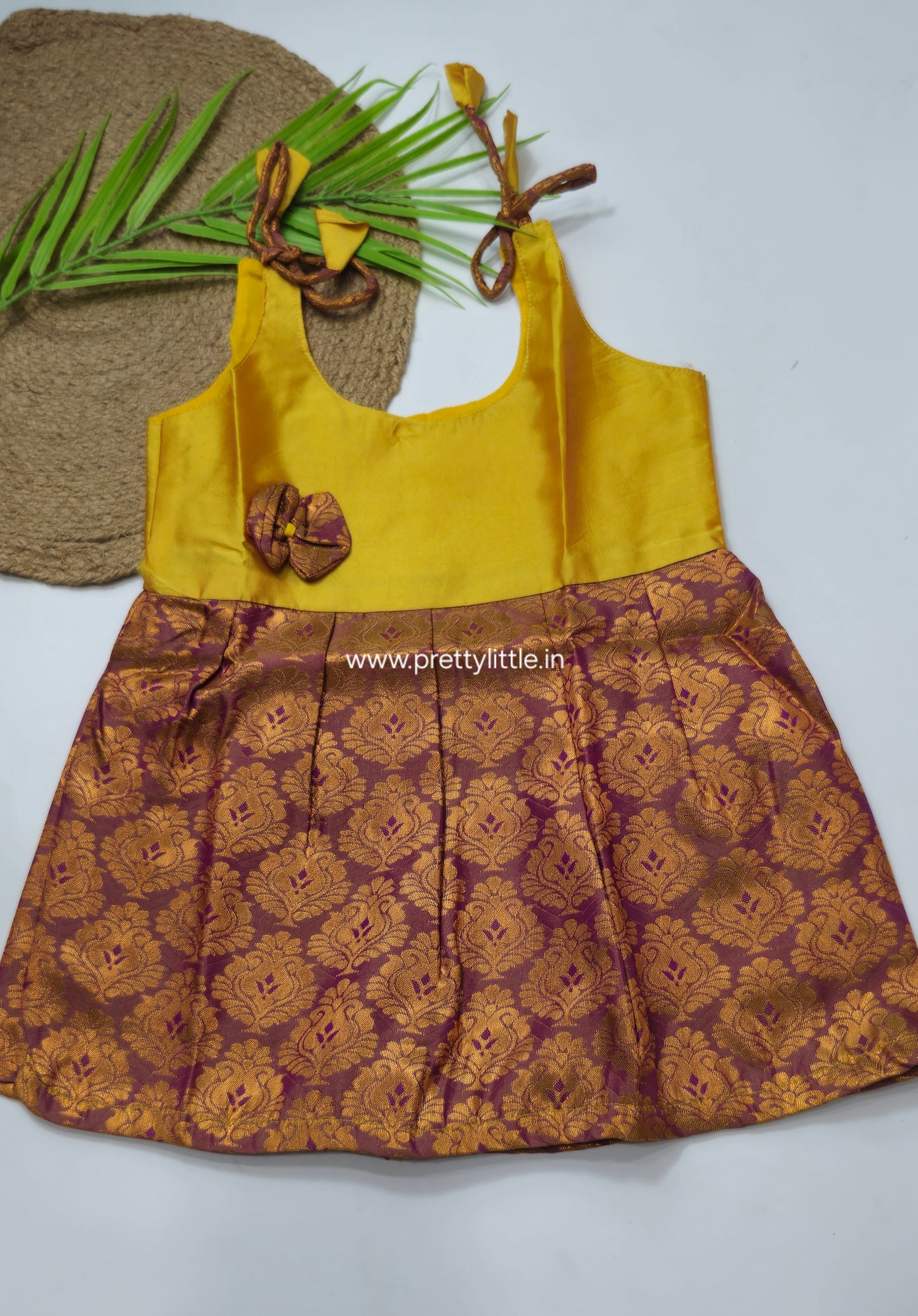 Pongal Cute Baby pattu Frock (6-12M)
