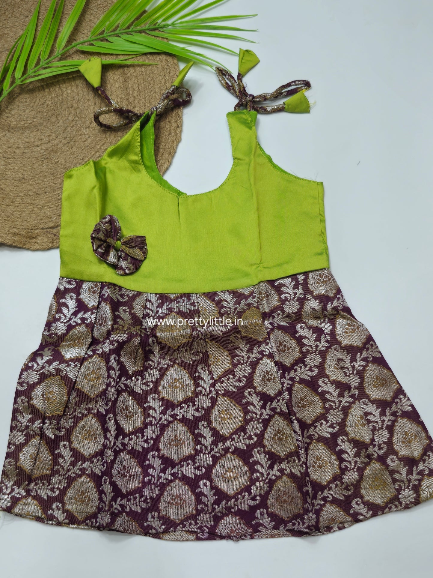 Pongal Cute Baby pattu Frock (6-12M)