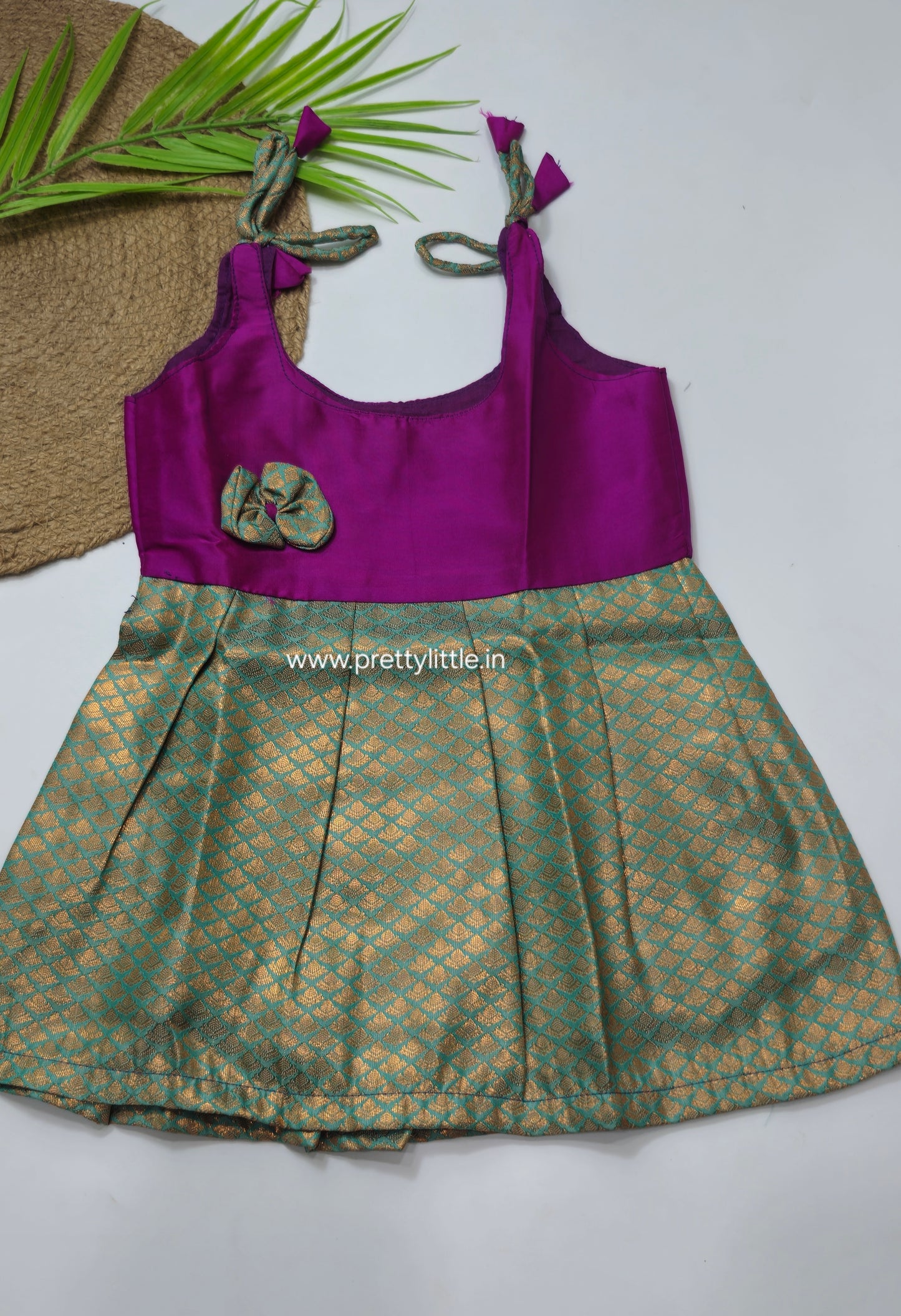 Pongal Cute Baby pattu Frock (6-12M)