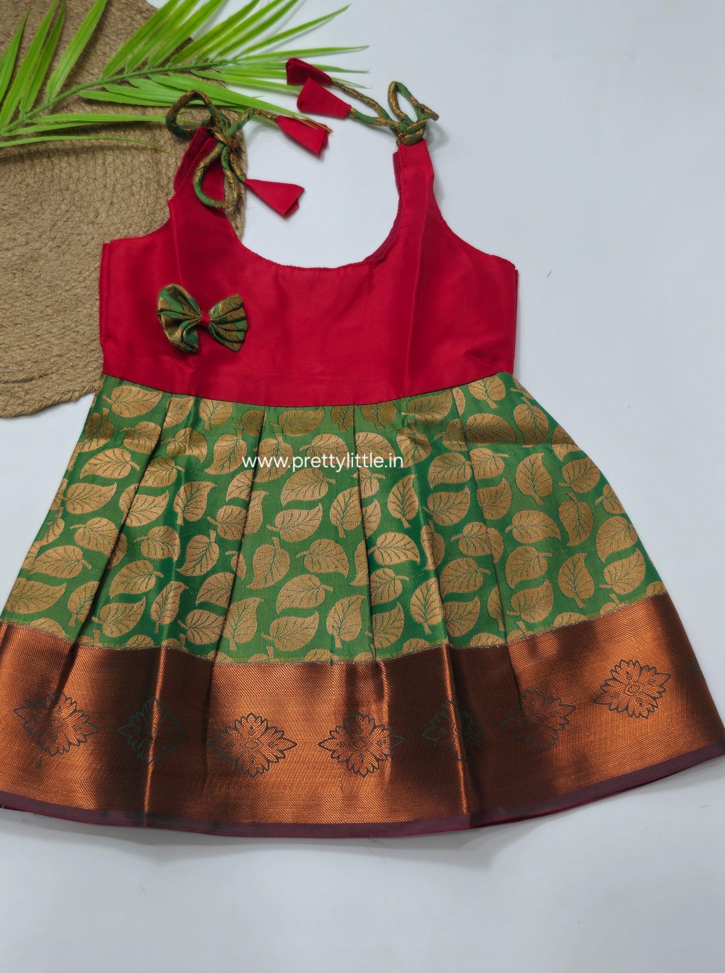 Pongal Cute Baby pattu Frock (6-12M)