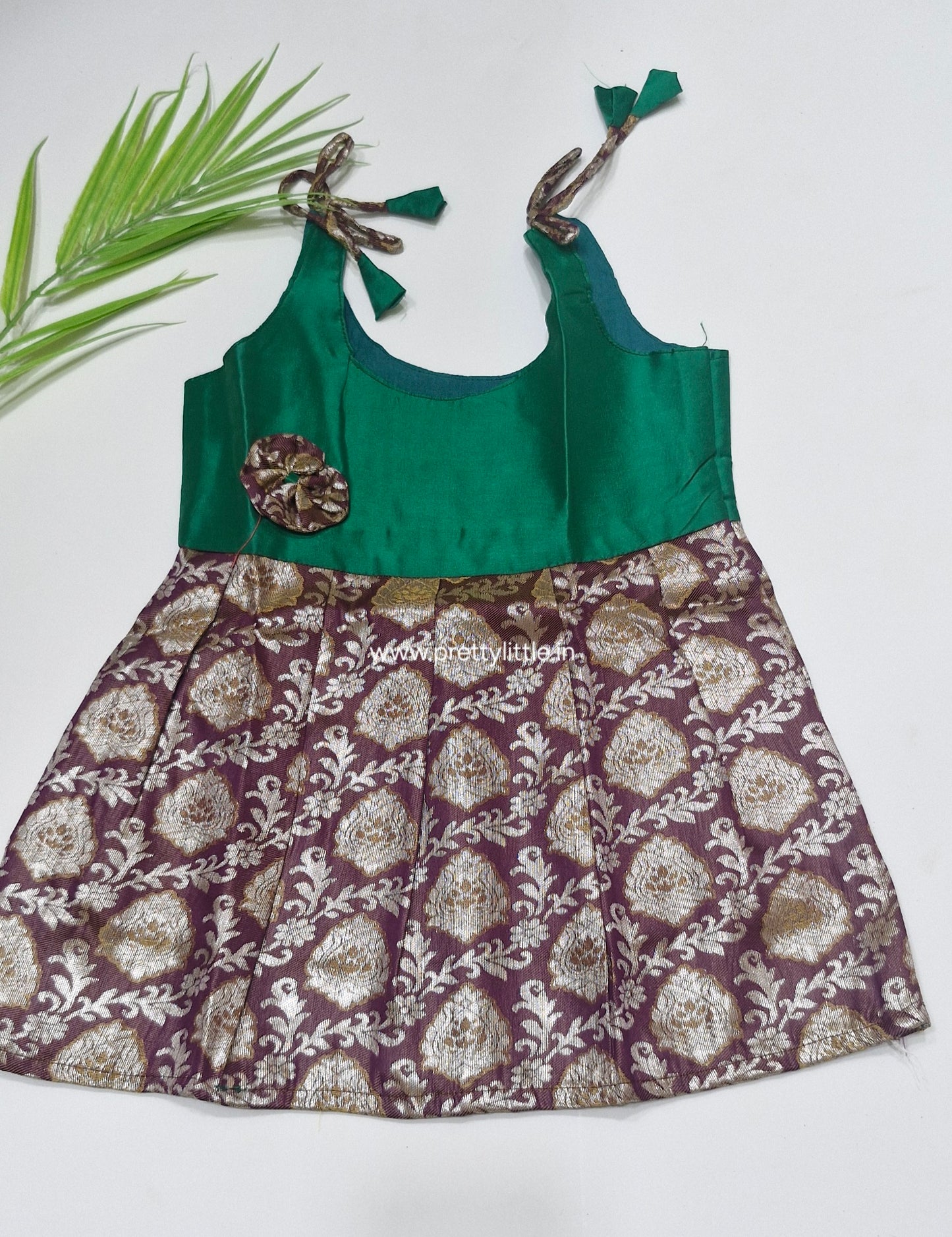 Pongal Cute Baby pattu Frock (6-12M)