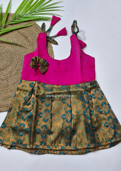Cute Baby pattu Frock (0-6M)