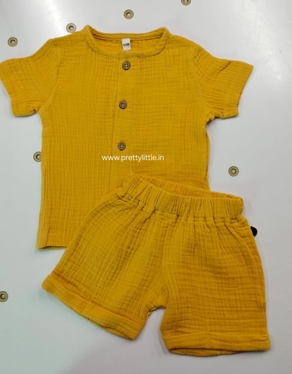 Crinkled Muslin Co-ord Set | Unisex Kids Wear – Up to 4 Years
