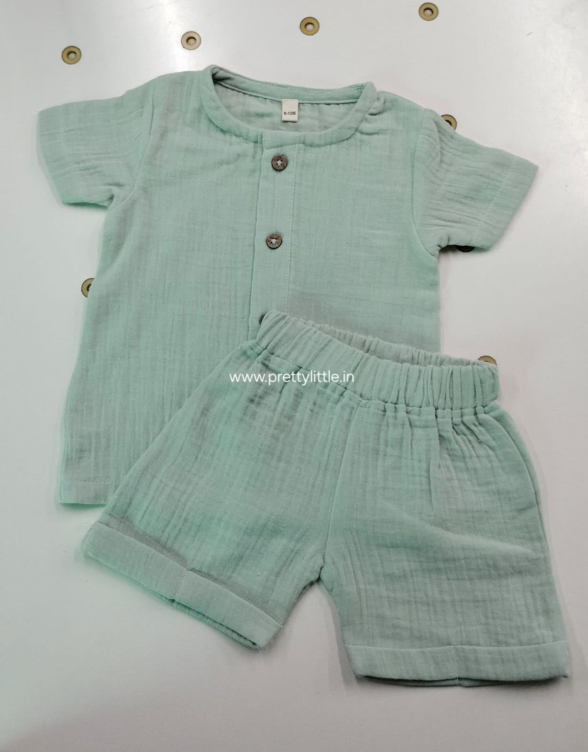 Crinkled Muslin Co-ord Set | Unisex Kids Wear – Up to 4 Years
