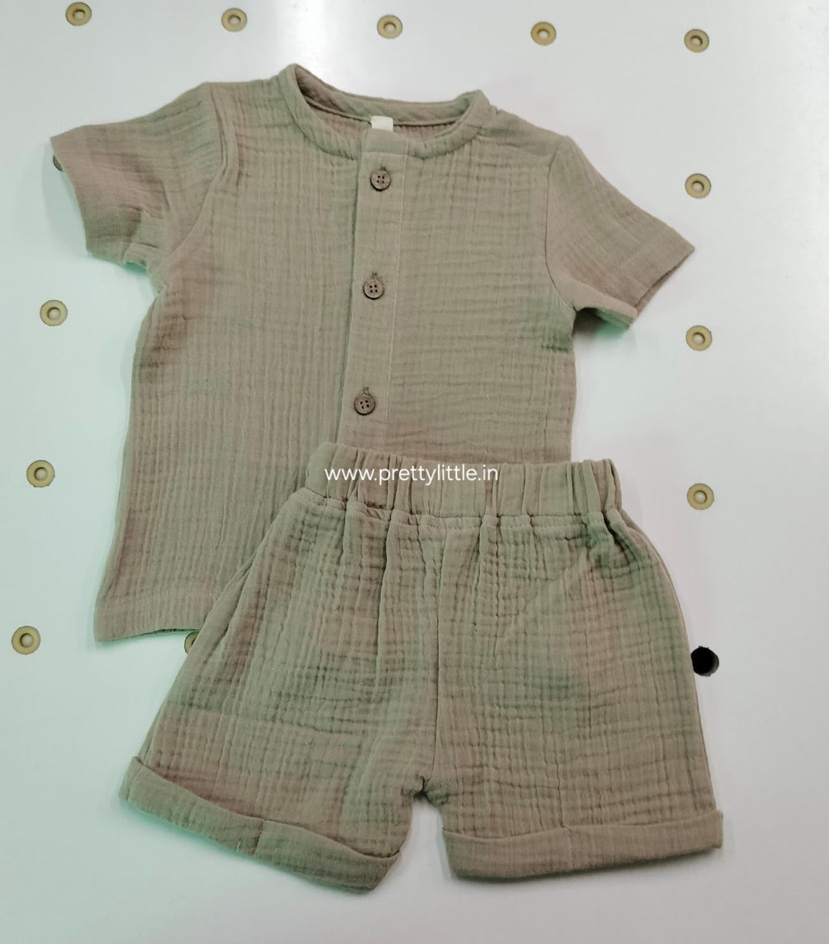 Crinkled Muslin Co-ord Set | Unisex Kids Wear – Up to 4 Years