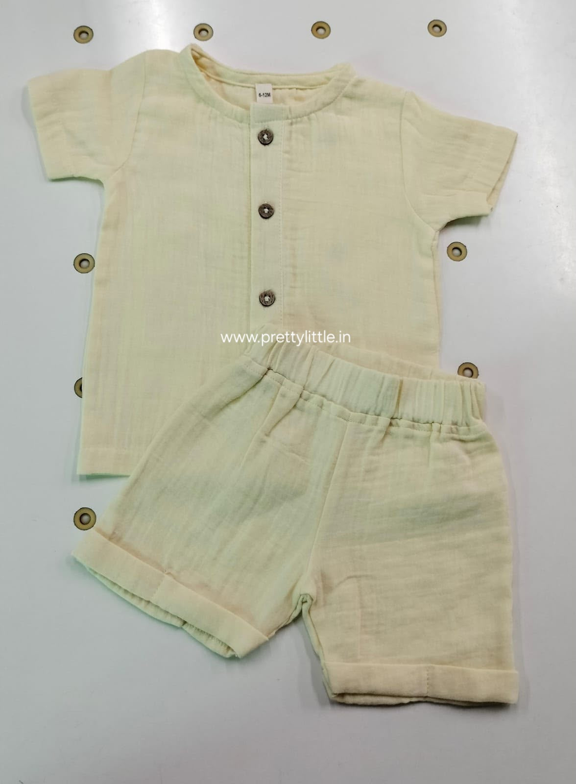 Crinkled Muslin Co-ord Set | Unisex Kids Wear – Up to 4 Years
