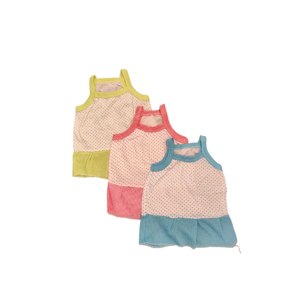 3 Pack Dotted Frock - Cotton