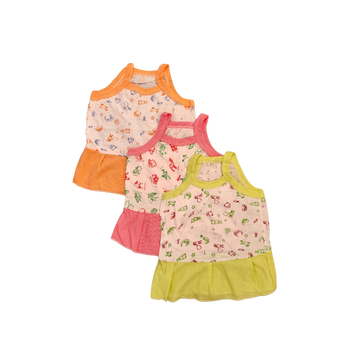 3 Pack Printed Frocks-Cotton