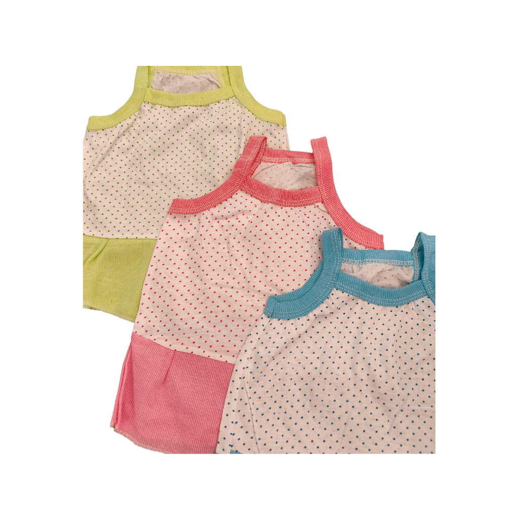3 Pack Dotted Frock - Cotton