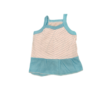 Cotton Dotted Frock - Blue