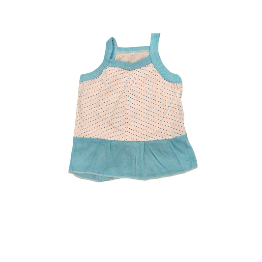 Cotton Dotted Frock - Blue