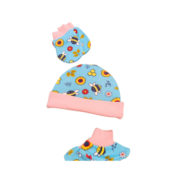 Cap Mitten Set - Bee
