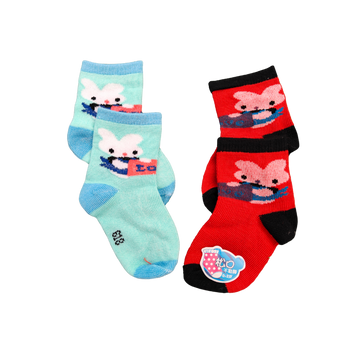 Socks Pack Of 2 Pairs- Red,Blue