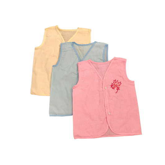 3 Pack Buttoned Cotton Jabla