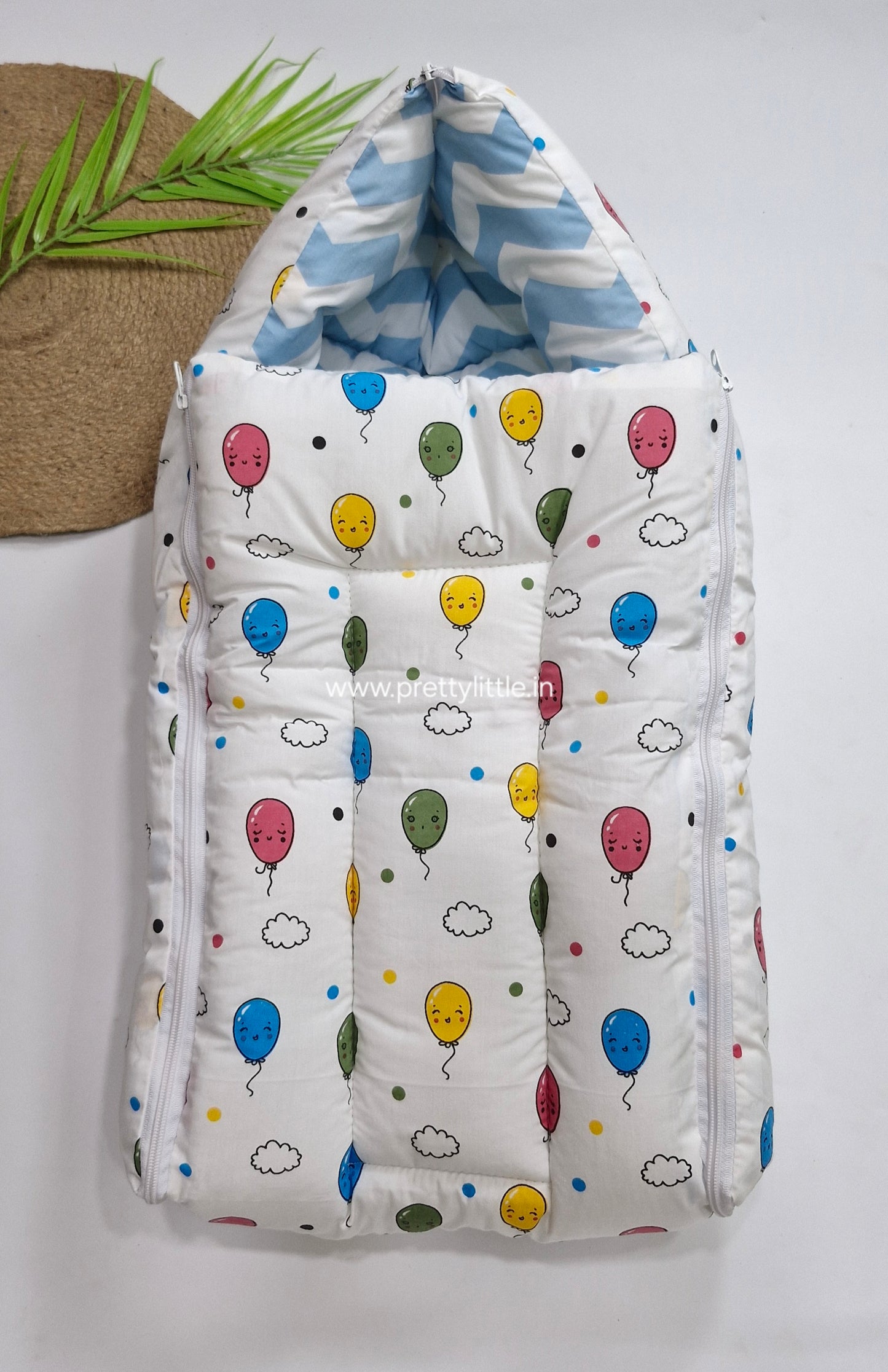 Cute Balloon Print Baby Sleeping Bag – Soft & Comfortable Newborn Swaddle