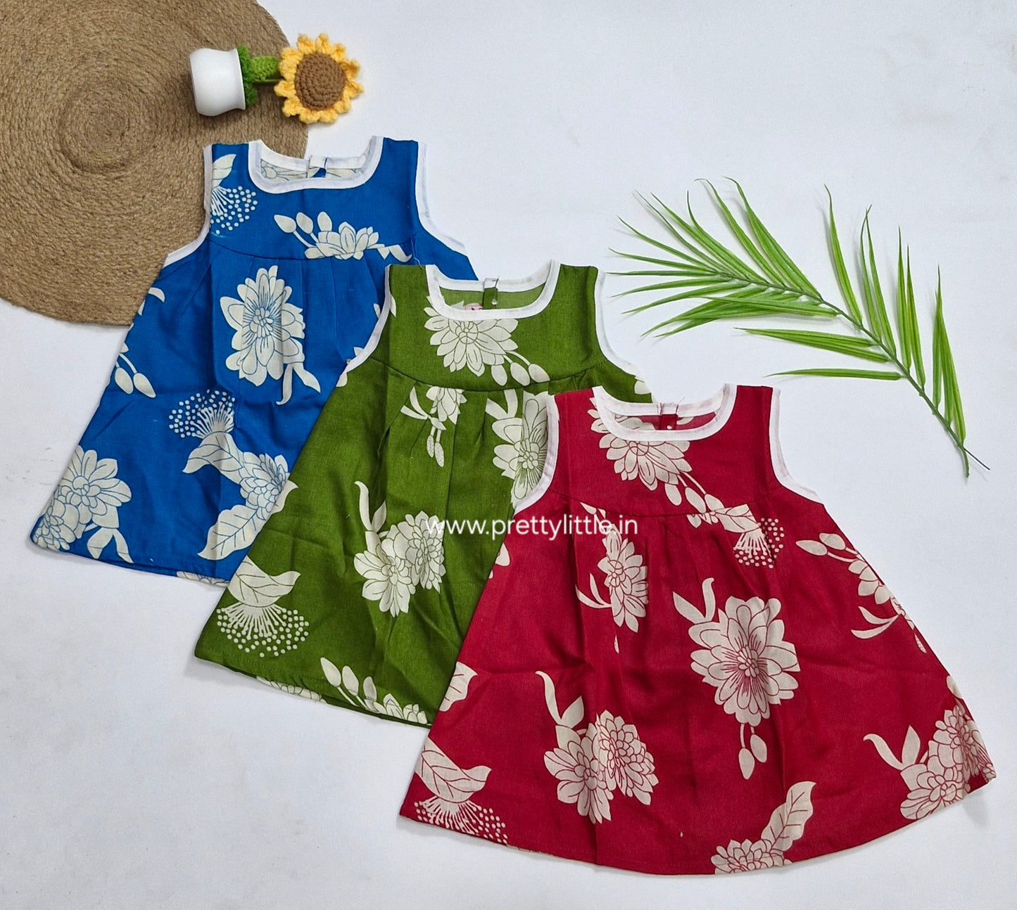 Little Princess Floral daily wear  Frock (pack of 3)