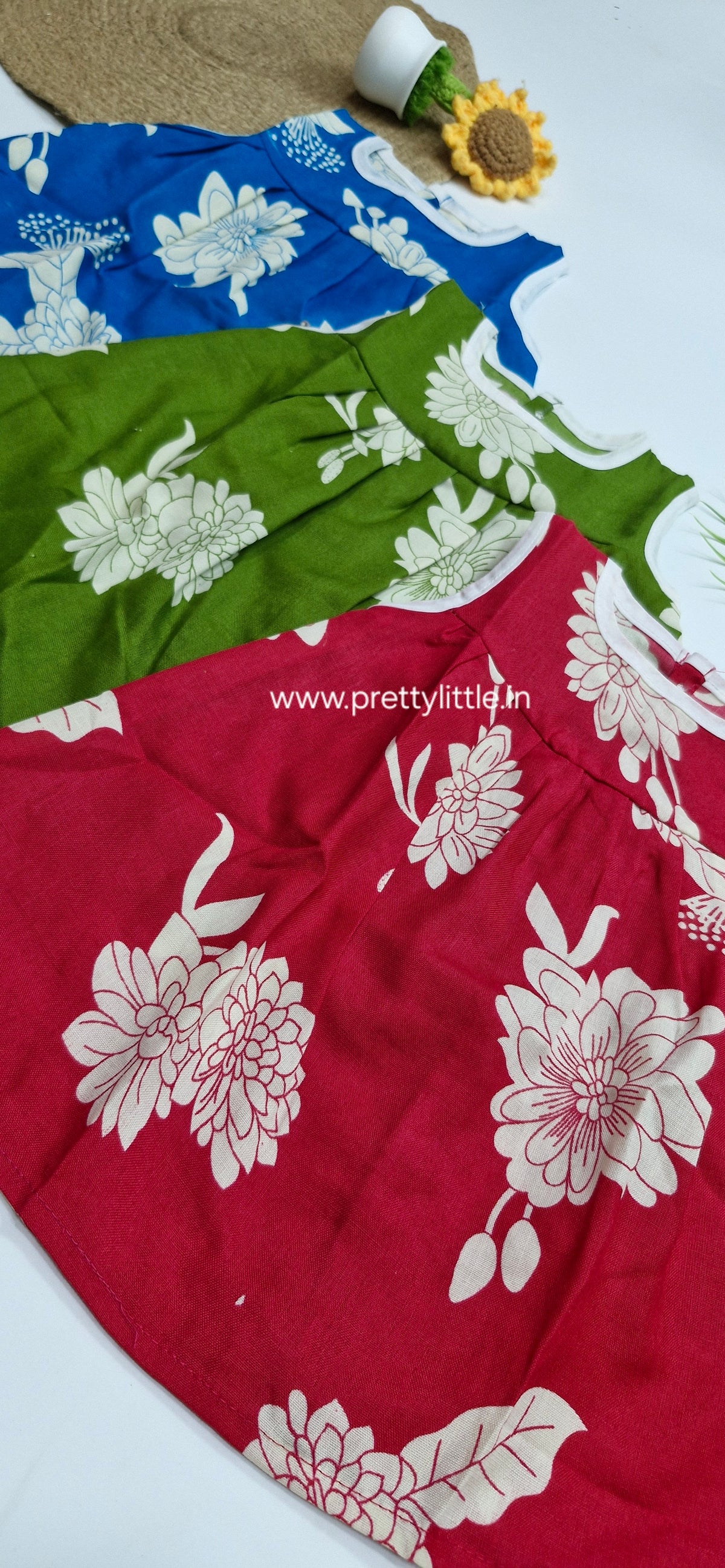 Little Princess Floral daily wear  Frock (pack of 3)