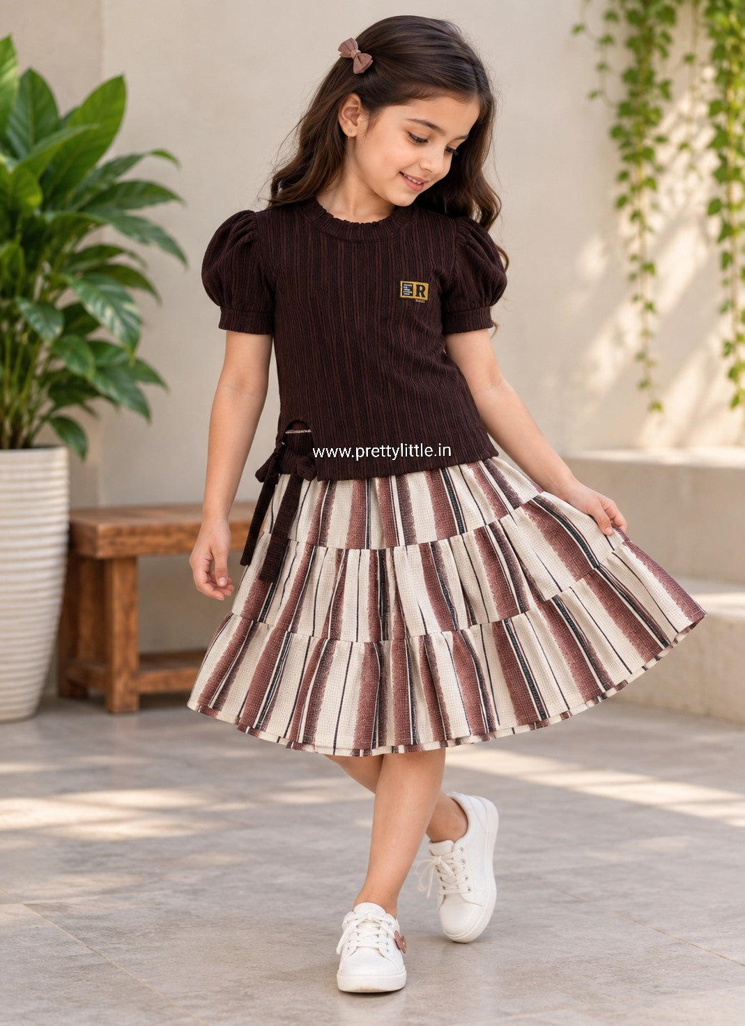 Diwali Denim Bloom Dress Set | Girls Western Wear – Special Offer ( 7- 8 year)