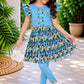 Diwali Denim Bloom Dress Set | Girls Western Wear – Special Offer ( 7- 8 year)