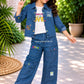 Diwali Denim Bloom Dress Set | Girls Western Wear – Special Offer ( 7- 8 year)