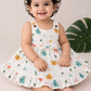 Fruity Garden muslin Bow Frock for Baby Girls – 0 to 18 Months