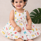 Fruity Garden muslin Bow Frock for Baby Girls – 0 to 18 Months