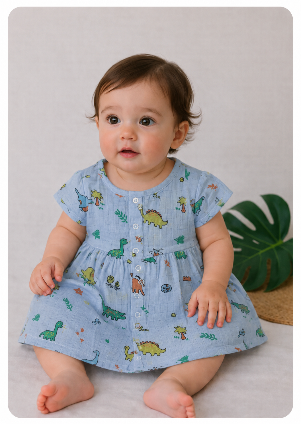 Pretty Little cloud  Muslin Baby Frock | 0–2 Years | Soft & Breathable