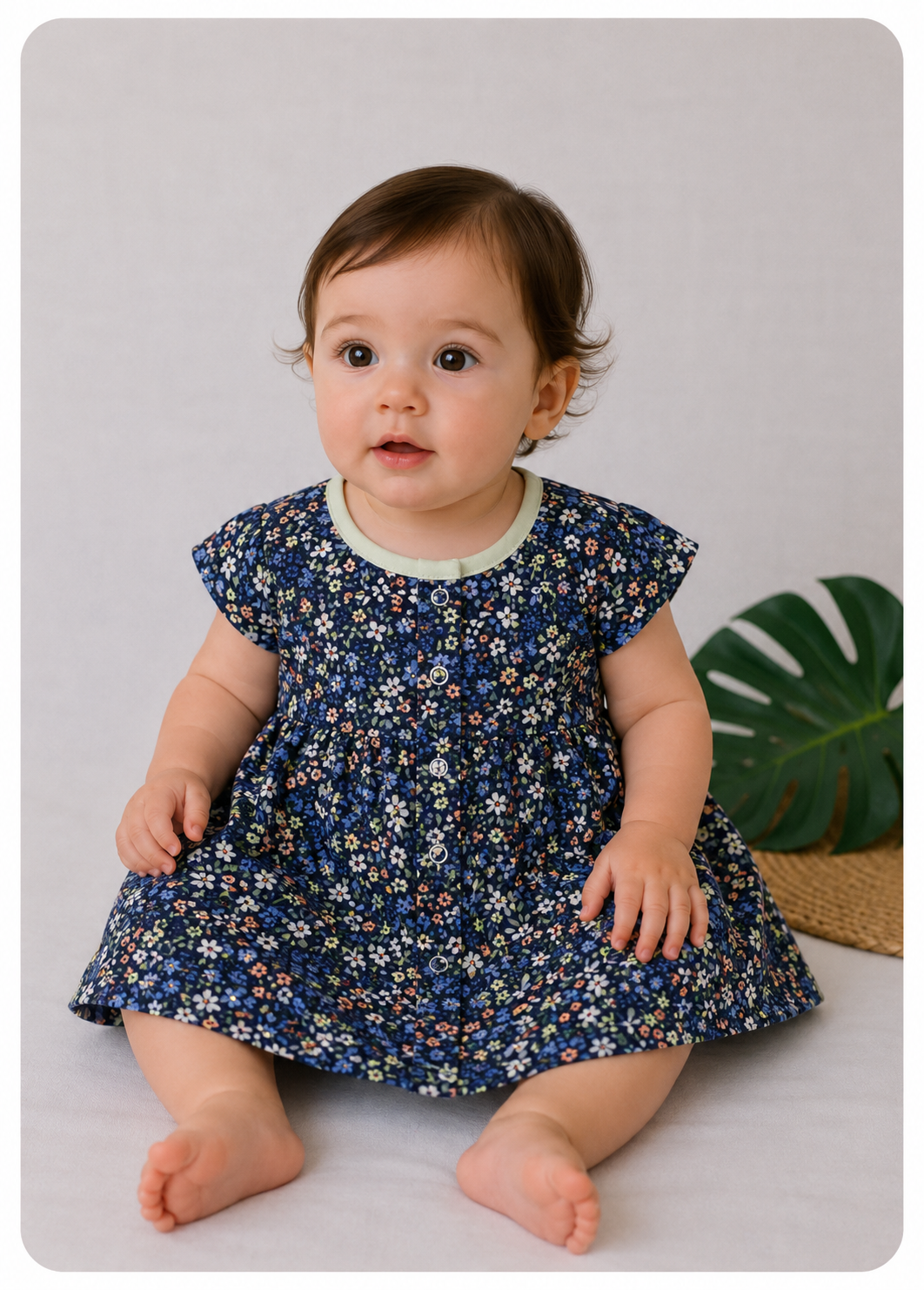 Pretty Little cloud  Muslin Baby Frock | 0–2 Years | Soft & Breathable