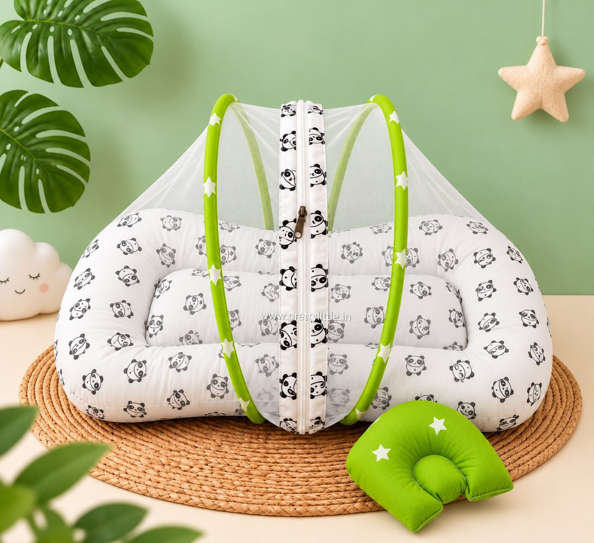 CozyNest Baby Mosquito Net Bed with Pillow 🌿