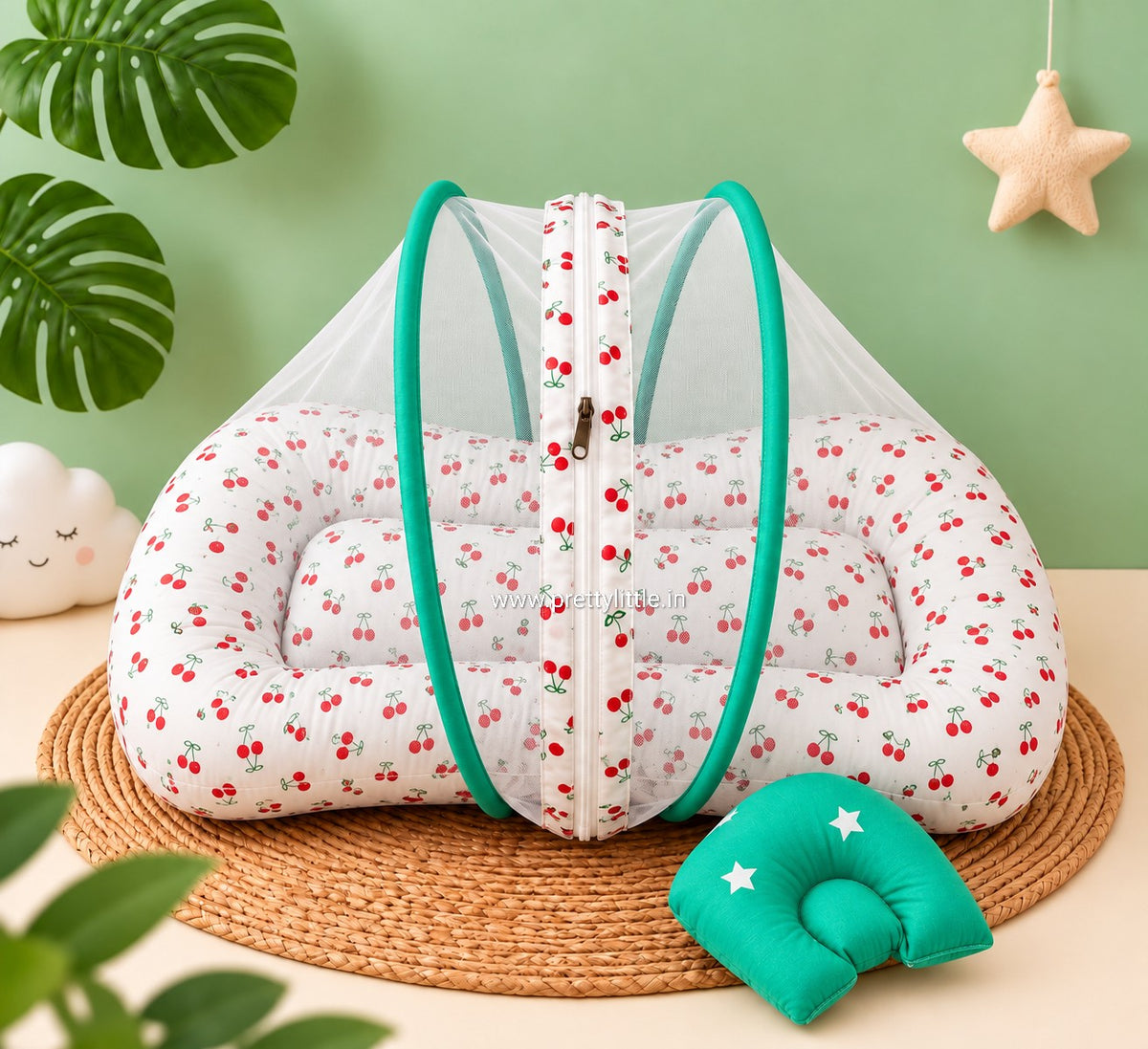 CozyNest Baby Mosquito Net Bed with Pillow 🌿