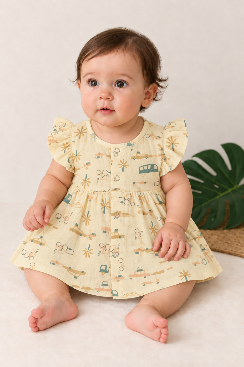Pretty Little cloud  Muslin Baby Frock | 0–2 Years | Soft & Breathable